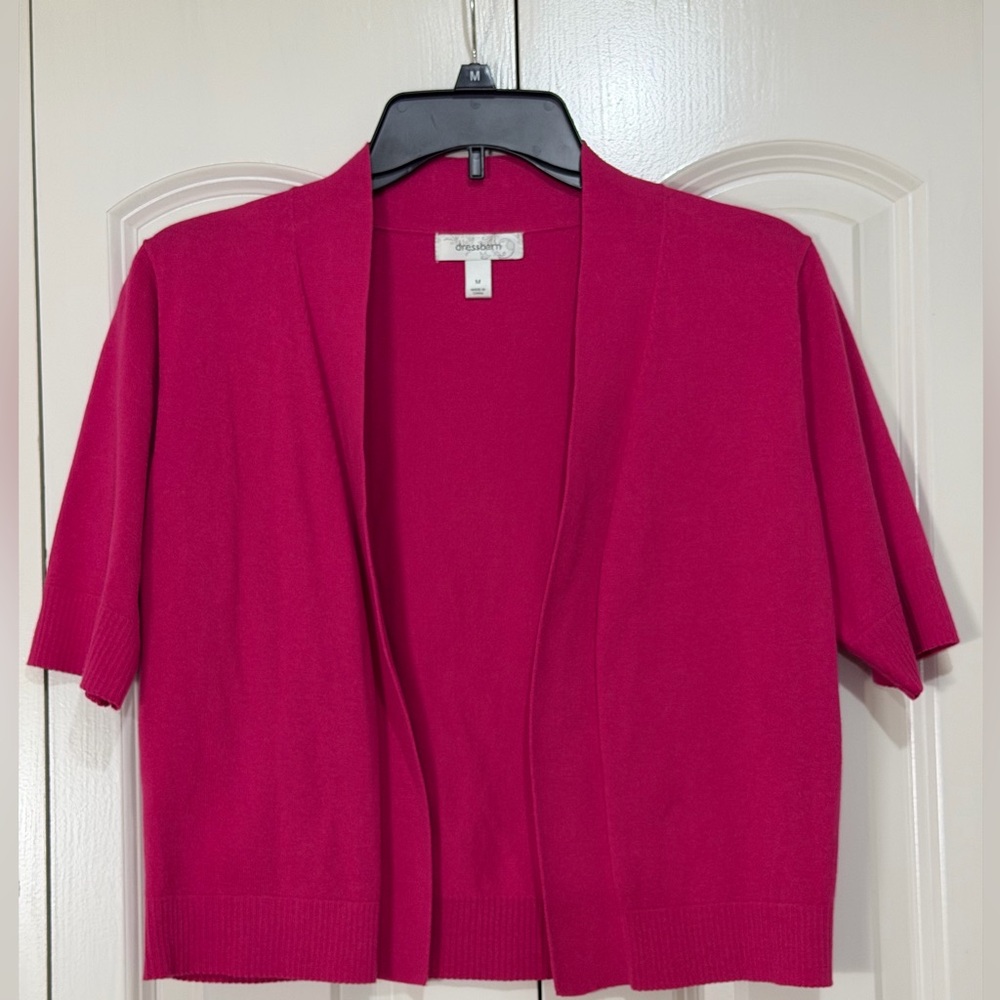 Dressbarn Fuchsia Open-Front Cardigan